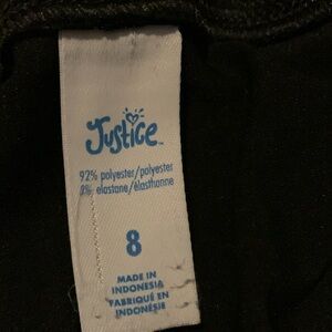Justice leggings, black Size 8